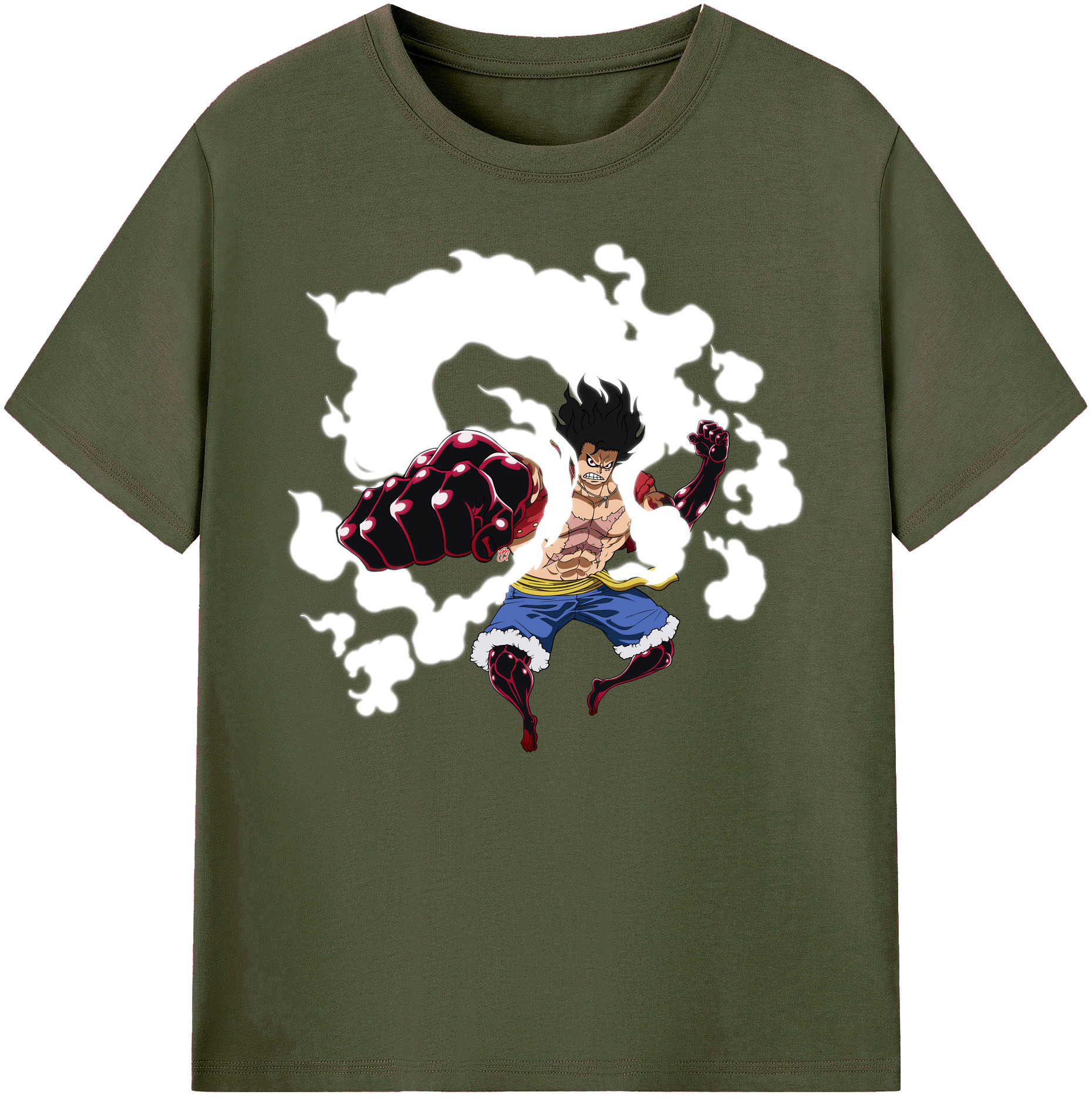 ワンピース モンキー・D・ルフィ ONE PIECE Monkey D. Luffy 綿100％ メンズ半袖Tシャツ｜肌触りやわらか＆通気性